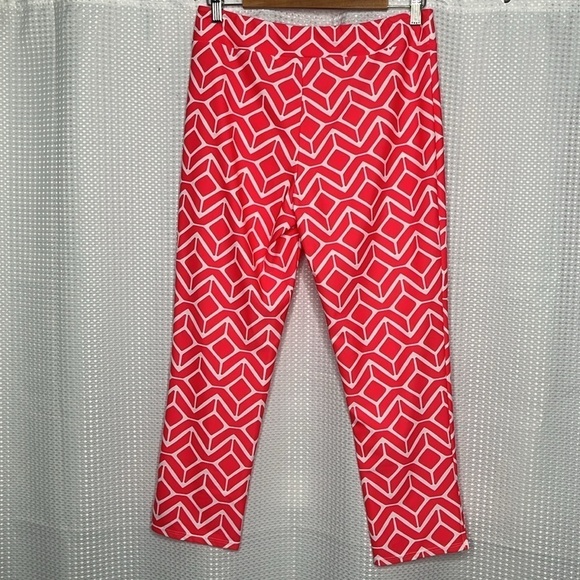 Jude Connolly Lucia Sail Pants Geo Stretch Coral Size Small Cropped Retro - Picture 4 of 7
